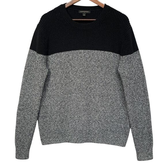 Banana Republic Women Pullover Sweater Size L Gray Knit‎ Wool Blend Crew Neck - Picture 1 of 12